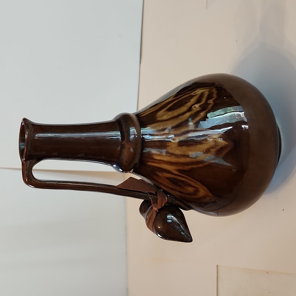 Vintage Polish Pottery Decanter with lid - Picture 2 of 11